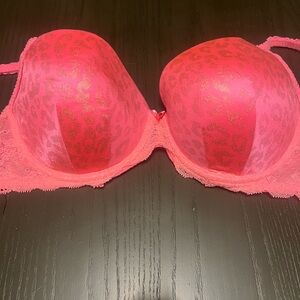 PINK Victoria's Secret Vibrant Pink Leopard Bra